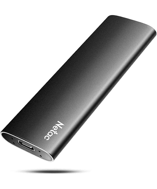 Netac 1TB Portable SSD USB 3.2 Gen 2 (10 Gbps, Type-C) External Solid State Drive Backup Slim Portable Drive for File Storage/Business Travel Essential, Rapid Read & Write Low Noise, Zslim