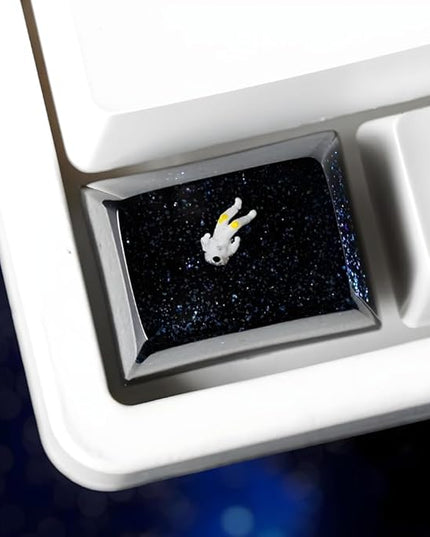 Space Astronaut Artisan Keycap R1 SA Profile Custom Astronauts Keycaps 1.25U Ctrl Key caps Handmade Gaming Resin Key Cap Cherry MX Switch Compatible Mechanical Keyboard Space Lover Gift