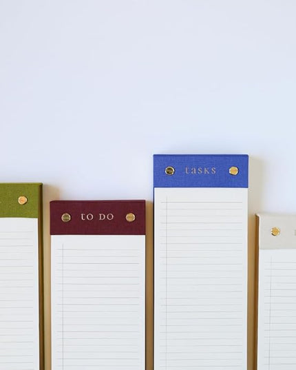 Graphique Post-Bound List Pad Luxe Collection, Perforated Sheets To-Do Notepad, Hardcover Binding, Gold Foil Embossing, 100 Pages, 4” x 9.75”, Plum Red