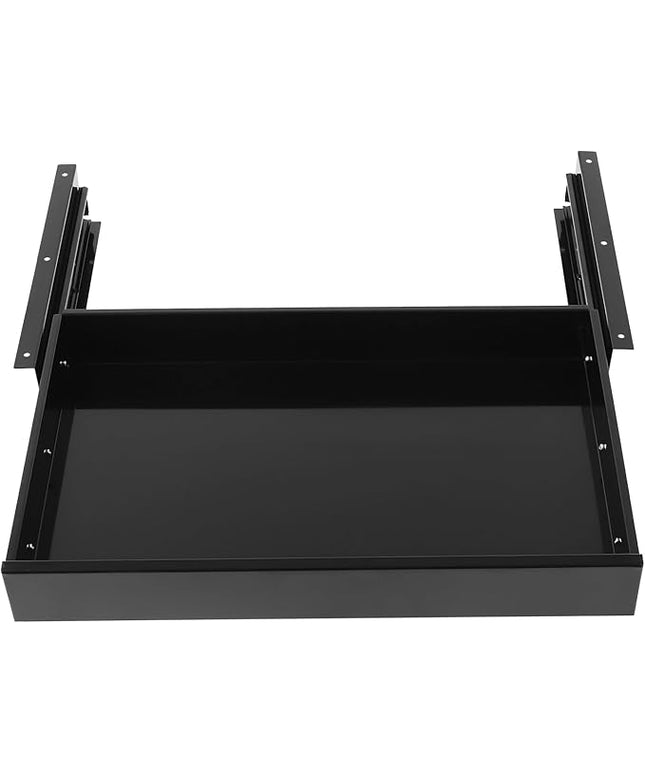 21.6" Under Desk Storage Drawer, Black Sliding Pull-Out Drawer for Sit Stand Workstation