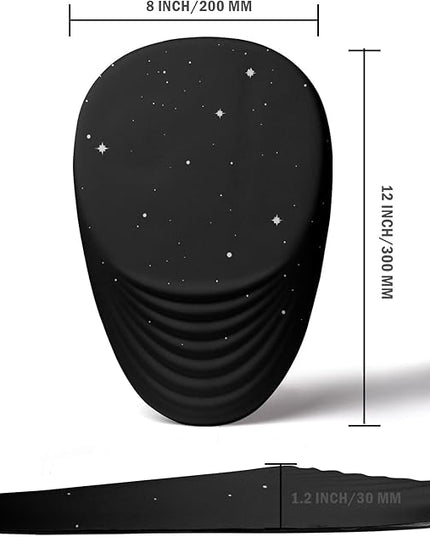 Ergonomic Mouse Pad Wrist Support, Mouse Pad with Wrist Rest, Entire Memory Foam & Non-Slip PU Base MousePads with Stepped-Wedge Design for Pain Relief, Desk, Office, Home, Black Star