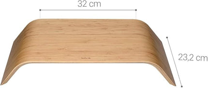 kalibri Wood Monitor Stand Riser - Computer Desk Holder Desktop Dock Wooden Mount Display for PC TV Screen Notebook Laptop - Bamboo