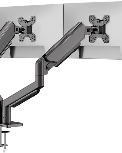 Dual Monitor Stand for 13 to 32 inch Screens, Gas Spring Monitor Arm with Swivel, Tilt, Rotation, Height Adjustable, Desk Mount with C-Clamp and Grommet Base, Each Arm Holds 4.4 to 19.8lbs Screen