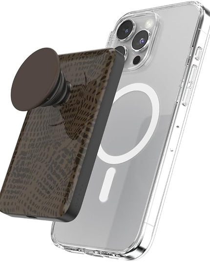 PopSockets PowerPack for MagSafe, Portable Phone Charger, Magnetic Wireless Portable Charger, 5000mAh - Cocoa Umber Petrified