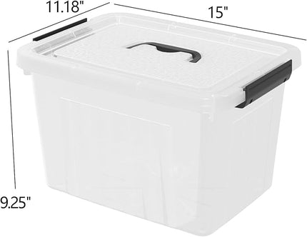 18 Quart Plastic Storage Bins with Lid, Clear Plastic Storage Tote, 4-Pack