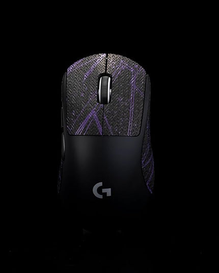 Grip Tape for logitech G Pro X Superlight 2 DEX (GPW4) - Anti-Slip,Enhanced Control, Sweat Resistance,Improves FPS Gaming Grip & Mouse Protection [Pre-Cut] Black Purple 0.5mm