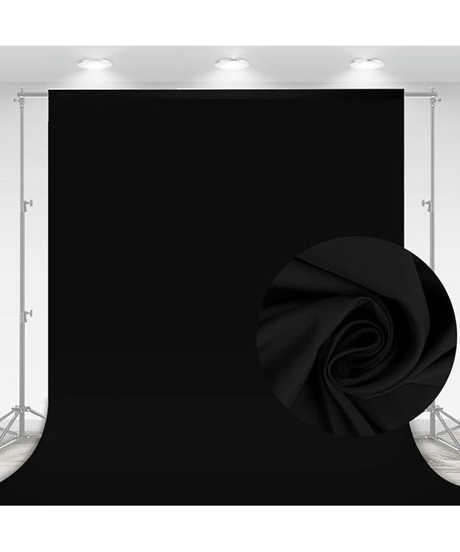 Aimosen 10 x 7 FT Black Backdrop Background for Photography, High Density Polyester Fabric Pure Black Photo Backdrop Curtain Screen Collapsible Seamless for Photoshoot Portraits Party Video Studio