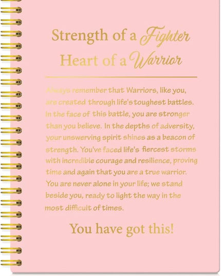 XQLZY Strength of a Fighter Pink Gold Spiral Notebook, Resignation Retirement Promotion Inspirational Gifts for Woman Coworker Boss Friend, Positive Self-Affirmation Gifts for Sister BFF Coworker