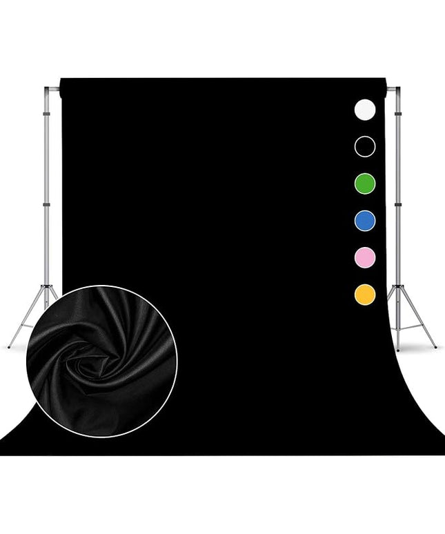 Black Photo Backdrop for Photoshoot, Black Photography Backdrop for Portraits, Fabric Background for Product Photography and Video Creation 8FTx10FT