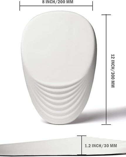 Ergonomic Mouse Pad Wrist Support, White Mouse Pad with Wrist Rest, Entire Memory Foam & Non-Slip PU Base MousePads with Massage Design for Pain Relief, Desk, Office, 12" x 8" x 1.2" Inch