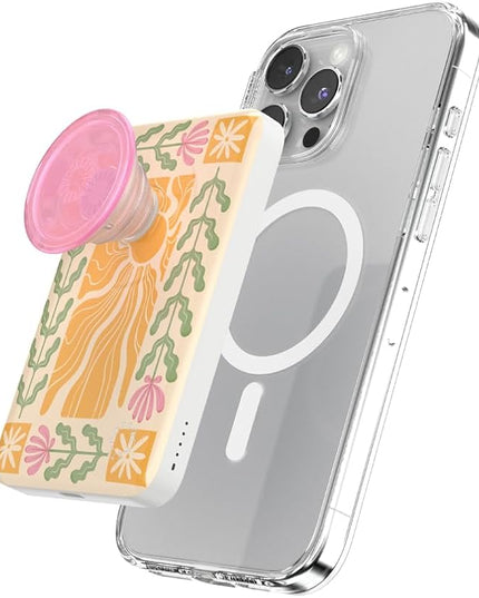 PopSockets PowerPack for MagSafe, Portable Phone Charger, Magnetic Wireless Portable Charger, 5000mAh - Desert Mosaic