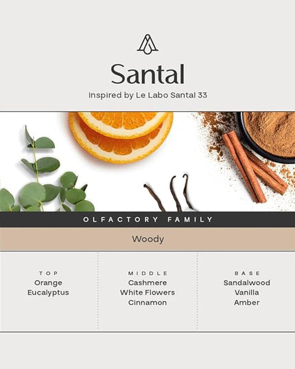 AromaPlan Hotel Scents Santal, 1.7 Fl Oz (50 ml)- Home Luxury Aroma & Hotel Fragrance Essential Oil- Hotel Essential Oil for Aromatherapy- USA Made, Bolder Aroma & Longer Lasting