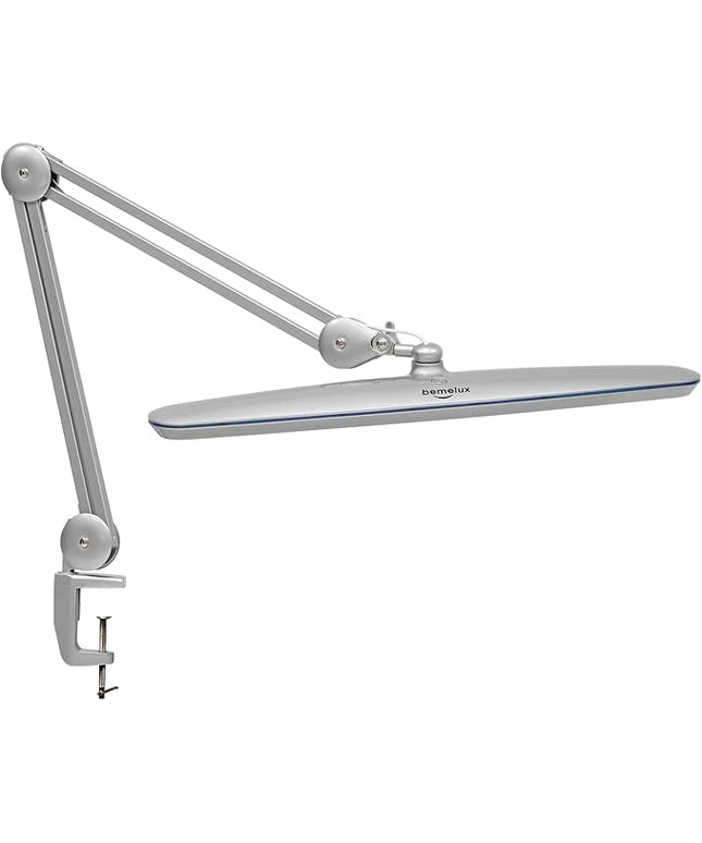 Task Lamp with Clamp, Bright 117PCS LEDs, Metal Swing Arm 24W 2200 Lumen Dimmable Led Desk Lamp for Architect Home Office Study Reading Dorm Workbench Craft, 23 Inch Working Lamp(Silver)