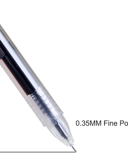 BEMLP Gel Ink Pen Japanese Style Liquid Ink Rollerball Pens Quick Drying 0.35mm Ultra Fine Point Ballpoint Maker Pen Premium for Office School Stationery Supply,12 Pcs/Set, Black