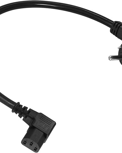 1FT 90 Degree Replacement Computer Monitor Power Cord - Low Profile Flat Plug NEMA 5-15P to Right Angle C13 Power Cord, 13A 125V, 16AWG, Black Replacement Angled Printer/TV/PC 3 Prong AC Power Cord