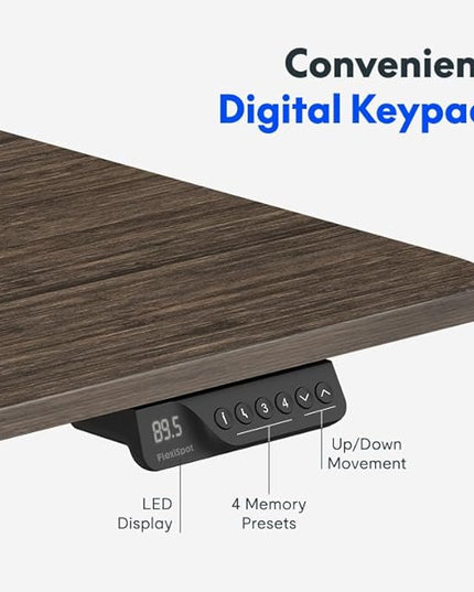 FLEXISPOT 71x32 Inch Large Dual Motor Electric Standing Desk, Black Walnut - 198 lbs Heavy-Duty Capacity, Ideal for Home Office, Creative Studio, or Multi-Monitor Setup