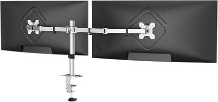 Suptek Dual Monitor Desk Mount, Adjustable Dual Monitor Arm for 2 Monitor Screens up to 42 inch, Extra Tall 15.75" Pole Monitor Stand for Desk, Holds up to 22 lbs,Silver(MD9442LS)