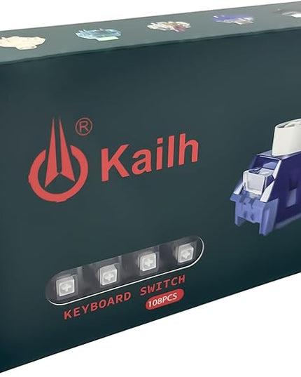 Kailh Box White Mechanical Keyboard Switches,3-Pin 45gf Clicky/Speed Typing/Gaming/Waterproof Switches(108Pcs,Kailh Box White)