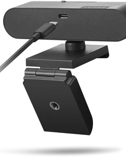 Lenovo HD 1080p Webcam (510 FHD)- Black w/ 4X Digital Zoom, 95° Wide Angle, 360° Rotation Pan & Tilt, Dual Microphones & Windows Hello