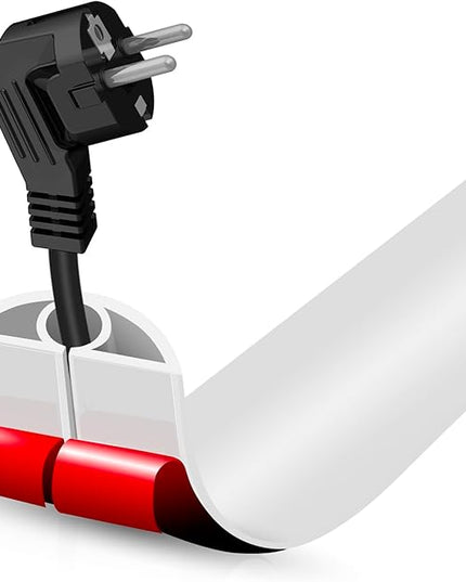 Floor Cord Cover Self Adhesive Cord Hider,3.3FT Cable Management, Extension Strip Protector for Wires, Prevent Cable Trips for Offices, Gyms, Exhibitions Cavity:0.3"(W) x 0.28"(H) White