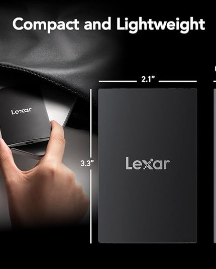 Lexar 2TB SL500 Portable SSD, Up to 2000MB/s, Compatible w/Type-C Laptops, iPhone 15/16, Smartphones, Tablets, PS5, Xbox, USB 3.2 Gen 2x2, Slim & Lightweight, External SSD, Black (LSL500X002T-RNBNU)