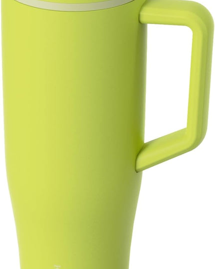 KISSKIND 40 oz Tumbler with Handle and Straw | Lumi Spin Hidden Straw 100% Leakproof Insulated Tumbler | Stainless Steel Water Bottle for Mom, Nurse, Teacher | Green Apple