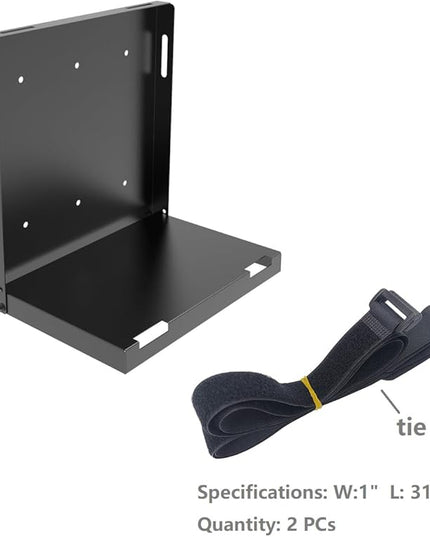 JINGCHENGMEI Universal Mount Computer Wall Mount 10" H x 6" W x 10" D, Adjustable Strap Mount for CPU, UPS, Computer Cases or Other Electronic Devices