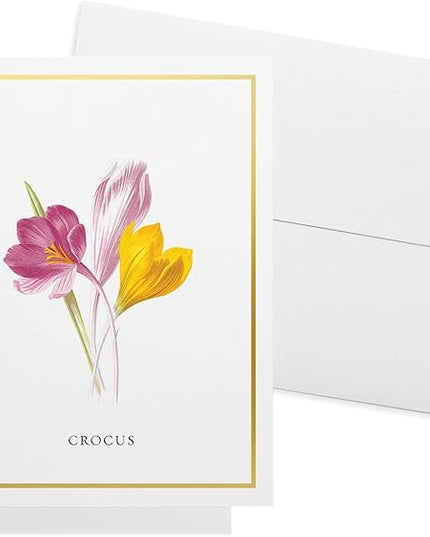 Twigs Paper - 12 Assorted Flowers Thank You Cards With Envelopes - 4 Different Design Floral Bulk Variety Greeting Card Set - Stationery Set for All Occasions - Made in USA (5.5 x 4.25, Set of 12)