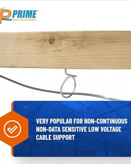 Cable & Wire Support Heavy Duty 2 Inch Threaded Bridle Rings Wood Screw, Cable Ring Hangers for Low Voltage Cable Management