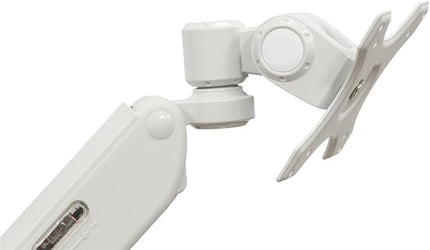 Displays2go Wall Mounted Computer Station, Monitor Mount, CPU Holder, Adjustable Arms (DWSSW01WT)