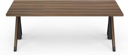 DEZCTOP Revon Pro Electric Standing Desk, 71" x 31.5" Large Work Surface, Height Adjustable (27.6"-47.2"), Sturdy Keel Frame, with Magnetic Modular System, Anti-Collision, Walnut for Home Office