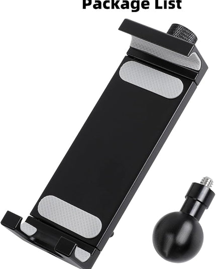 Aluminum Alloy Tablet Holder with 1" Ball Head-360 Rotatable Tablet Mount for iPad and Other Devices from 4.7"-12.9", Compatible with RAM Mounts and Other B Size Double Socket Arm