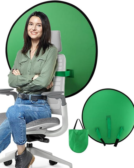 1 PC Green Screen Background, Nylon Background Screen Portable Foldable Backdrop for Live Streaming, Chair Photo Studio Solid (Blue, 110cm, only Screen,NO Stand)