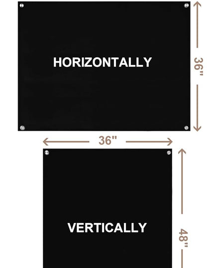 Mifuro Magnetic Glass Whiteboard，48"x36" Wall Mounted Frameless Dry Erase Board for Office, Home & School Black