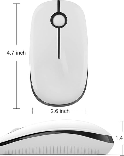 VssoPlor Wireless Mouse, 2.4G Slim Portable Computer Mice with Nano Receiver for Notebook, PC, Laptop, Computer-Black and White