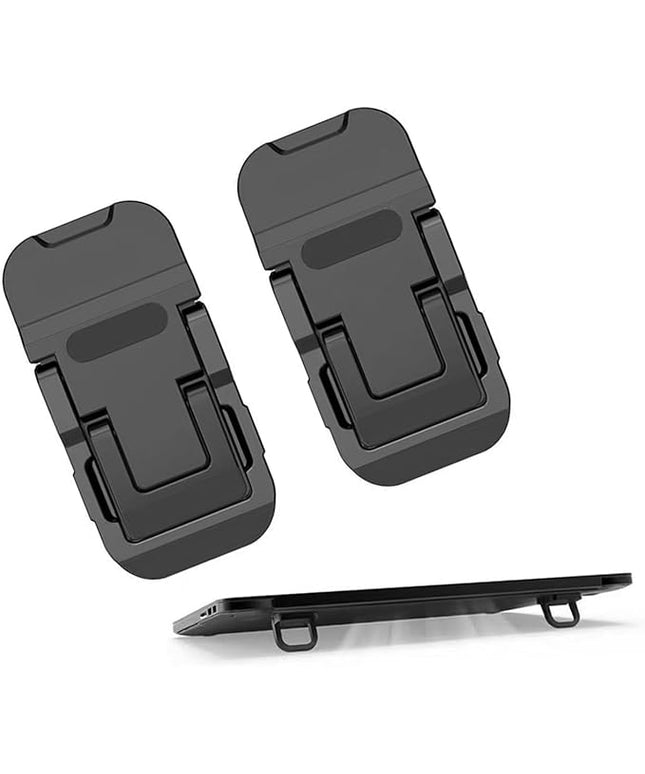 2PCS Laptop Stand, Portable Laptop Cooling Pad, Foldable Metal Keyboard Stand, Mini Keyboard Pillar (Black,Two Gears)