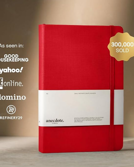 Anecdote 2026-2027 Planner: A Monthly, Weekly & Daily Planner with Calendar | 8.5" x 5.2" | Hardcover To-Do List Organizer, Planning Your Success, Start Anytime, Achieve Productivity Goals (Red)