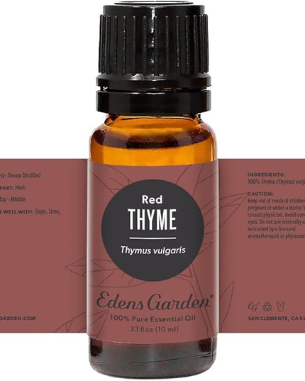 Edens Garden Thyme- Red Essential Oil- 100% Pure Premium Grade, Undiluted, Natural, Therapeutic, Aromatherapy, The Best for Diffuser, Candle, Laundry, Humidifiers 10 ml (.33 fl oz)