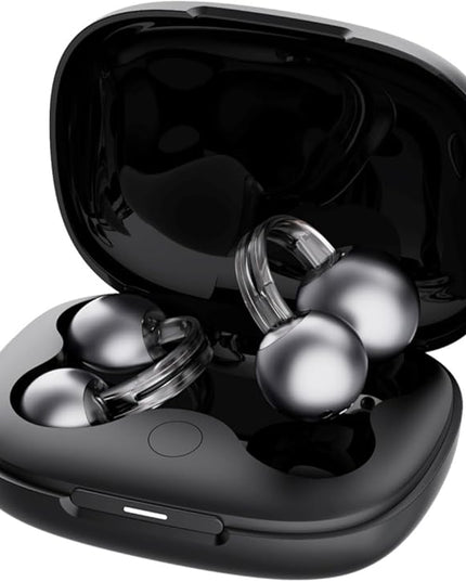 mojawa StarClip Open-Ear Wireless Bluetooth Headphones, Clip-On Earbuds, 4D Panoramic Sound, Clear Calls, Lightweight, Secure Fit, IP54 Water-Resistant Ear Grips for Workout and Daily Use, Black