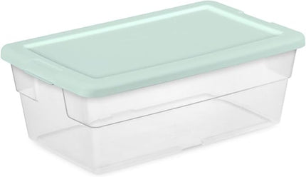 Sterilite 5-Pack Stackable Storage Bin with Lid, Clear Plastic Design, 6 Quart