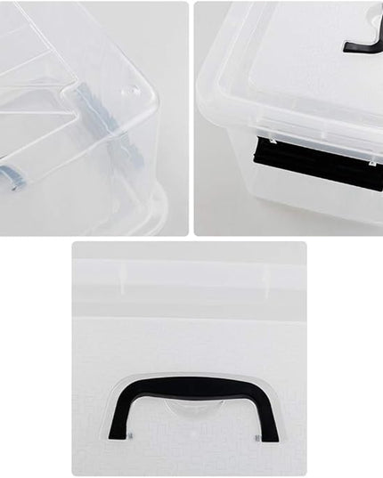 10 L Clear Plastic Latching Box, Plastic Storage Bin with Lids, 4-Pack