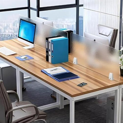 Desk DividersPrivacy Desk Divider 4mm Frosted Acrylic Panel Soundproof and Visual Distraction Shield for Office Desk Free Standingable,Frosted-120X40CM