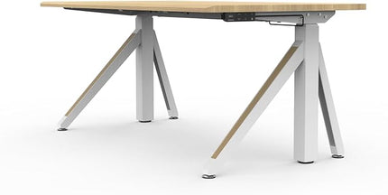 DEZCTOP Revon Pro Electric Standing Desk, 59" x 31.5" Large Work Surface, Height Adjustable (27.6"-47.2"), Sturdy Keel Frame, with Magnetic Modular System, Anti-Collision, Oak for Home Office