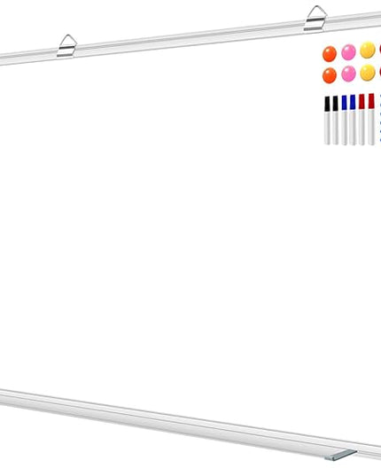 H-Qprobd 72"x48" Large Dry Erase Board for Wall 6' x 4' Magnetic Whiteboard Aluminum Presentation White Boards with Long Pen Tray, 6 Markers, 2 Erasers &12 Magnets