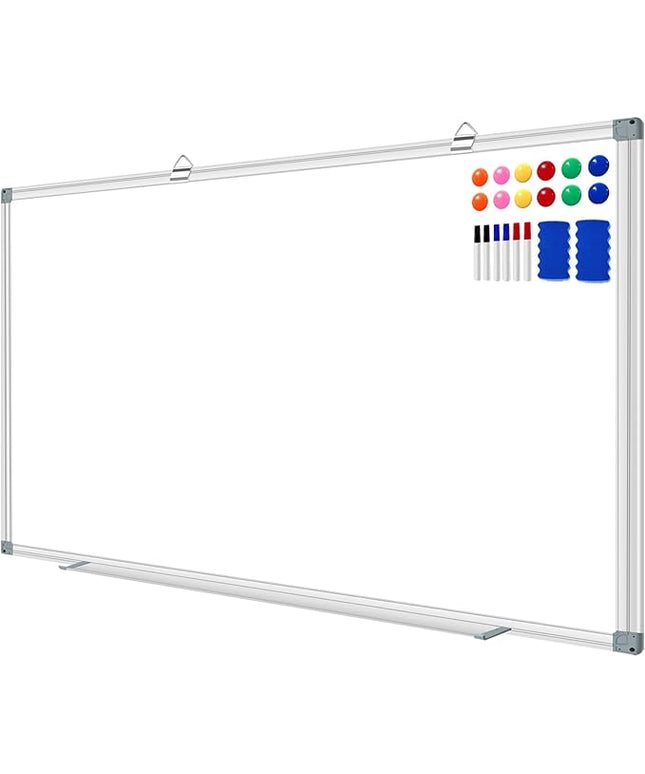 H-Qprobd 72"x48" Large Dry Erase Board for Wall 6' x 4' Magnetic Whiteboard Aluminum Presentation White Boards with Long Pen Tray, 6 Markers, 2 Erasers &12 Magnets