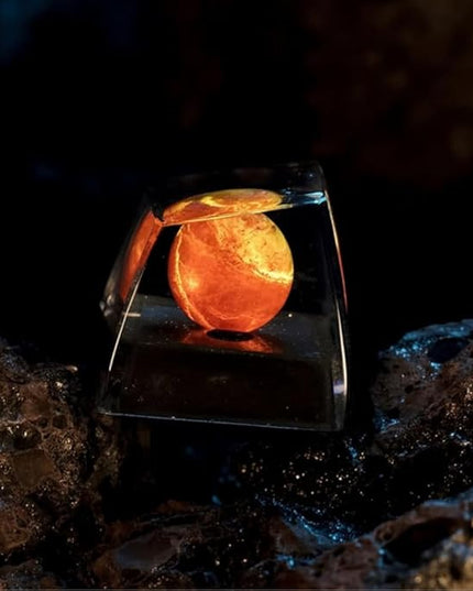 Mars Planet Artisan Keycap R1 SA Profile Custom Solar System Planets Keycaps 1U ESC Handmade Resin Gaming Galaxy Key Cap Cherry MX Switch Compatible Mechanical Keyboard Space Lover Gift