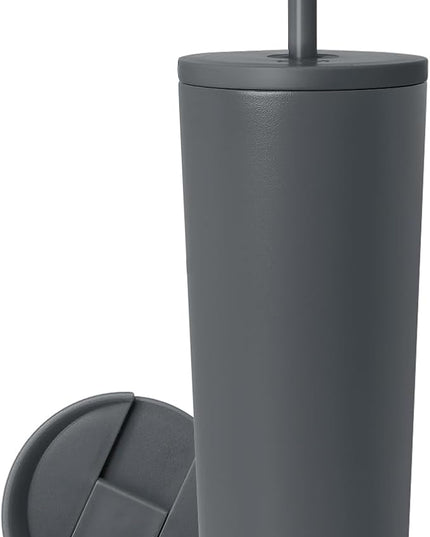 Simple Modern Insulated Tumbler with Lid and Straw | Iced Coffee Cup Reusable Stainless Steel Water Bottle Travel Mug | Gifts for Women Men Her Him | Classic Collection | 24oz | Graphite
