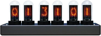 Adventurers IPS Nixie Tube Clock, Creative Electronic DIY Nixie Tube Clock Simulation with 6-Bit IPS LCD Screen,12/24 Hours, RGB Backlit Desktop Decoration,Gifts for Decorating Rooms and Desks