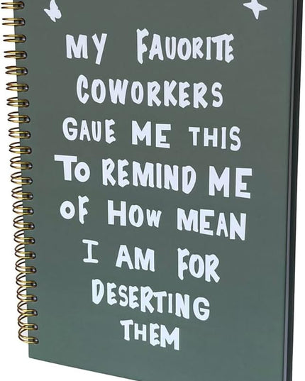 NeatNiche Spiral Notebooks For Work- Hardcover Gold coil-bound Journal Dairy For Women, 5.8"x8.3",Funny Going Away Gifts For Coworkers,Sarcastic Farewell Gifts,Coworker Leaving Gift,New Job Or Birthday Gift (Green)