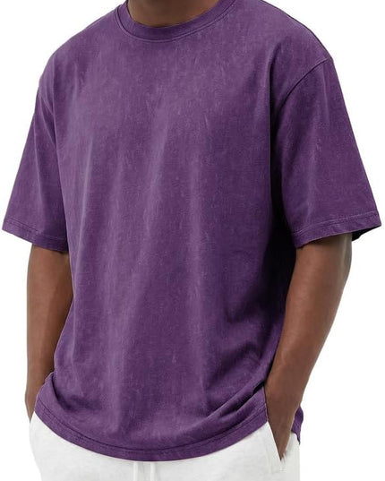 COOFANDY Men's Cotton T-Shirts Oversized Shirt Short Sleeves Streetwear Loose Fit Summer Tee Tops Washed Basic Unisex Shirts